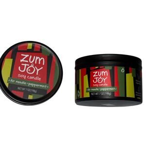 Zum Joy Limited Soy Candle Fir Needle Peppermint 7 oz Holiday Tin‎ New Unused